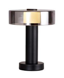 Lámpara de mesa negra Ø 22 cm H 27 cm GIN