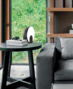 Lámpara de mesa negra Ø 30 cm OCULO LED 12W ambiente