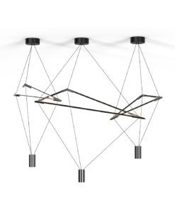 Lámpara grande negra y cromo ELECTRA LED 33W composición
