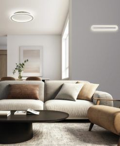 Plafón blanco Ø 40 cm efecto diamante TULUM LED 24W ambiente