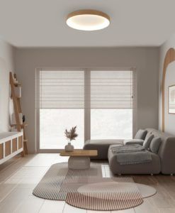 Plafón simulación madera Ø 50 cm NISEKO II LED 40W ambiente