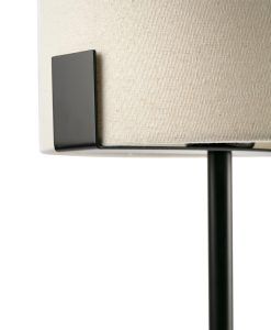 Lámpara de mesa negra y blanco roto NILA detalles