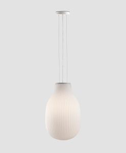 Lámpara de techo blanca y opal Ø31 cm ISABELLE detalles 2