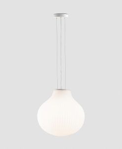 Lámpara de techo blanca y opal Ø40 cm ISABELLE detalles 2