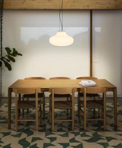 Lámpara de techo blanca y opal Ø50 cm ISABELLE ambiente