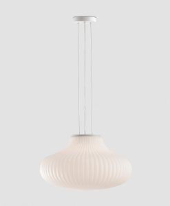 Lámpara de techo blanca y opal Ø50 cm ISABELLE detalles 2