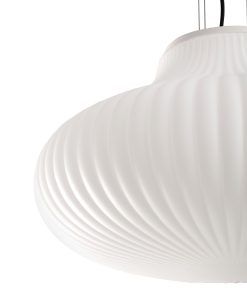 Lámpara de techo blanca y opal Ø50 cm ISABELLE detalles