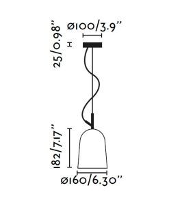 Lámpara de techo Ø16 cm STUDIO medidas