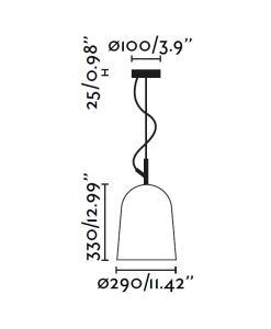 Lámpara de techo Ø29 cm STUDIO medidas