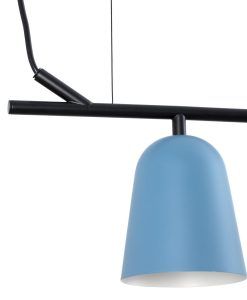 Lámpara lineal 3 luces azul y negra STUDIO detalles