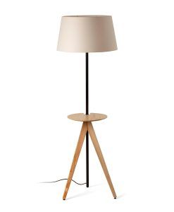 Pie de salón negra, beige y madera TREEWOOD 2