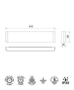 Aplique EGEO LED medidas 41 cm