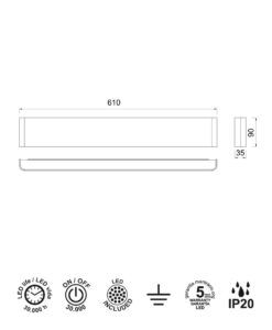 Aplique EGEO LED medidas