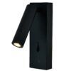 Aplique lector con USB negro 3W luz cálida TARIFA III LED