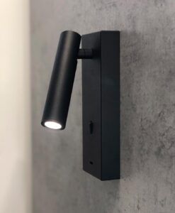 Aplique lector con USB negro 3W luz cálida TARIFA III LED ambiente