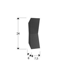 Aplique 2 luces gris oscura altura 24 cm KEOPS LED medidas