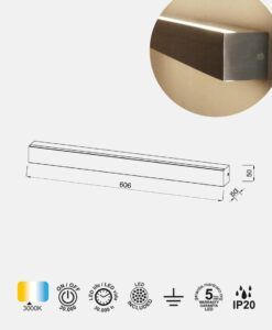 Aplique gris 24W ELEGANCE LED medidas