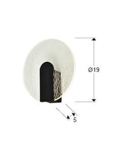 Aplique negro mate Ø 19 cm AURIS LED medidas