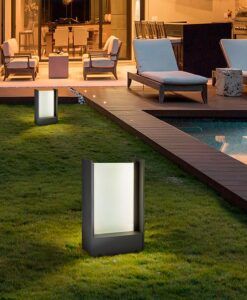 Baliza gris oscura altura 30 cm MATIA LED ambiente