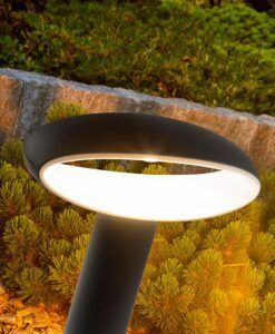 Baliza gris oscura altura 30 cm VILO LED detalles