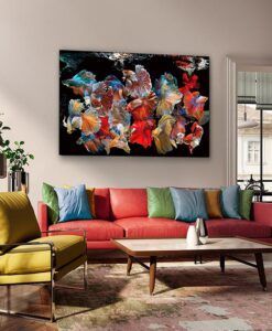 Fotografía impresa H 100 cm x ancho 150 cm PECES SIAM ambiente