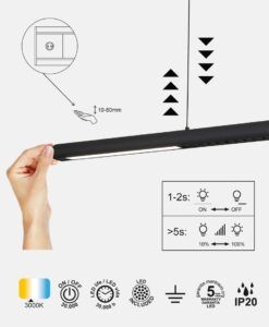 Lámpara blanca 24W LINEAL LED detalles