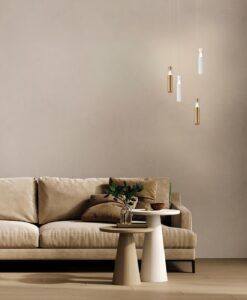 Lámpara colgante color latón Ø 4 cm SPARK LED ambiente