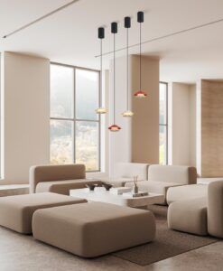 Lámpara colgante naranja y negro Ø 13 cm PICCOLA LED ambiente