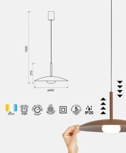 Lámpara colgante Ø 46 cm LIDIA LED medidas