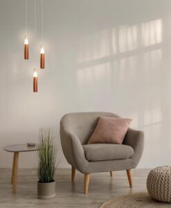 Lámpara colgante oro rosa Ø 4 cm SPARK LED ambiente