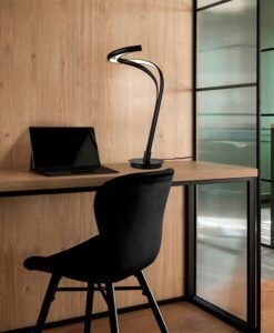 Lámpara de mesa negra mate arenado 50 cm altura DANZA LED ambiente