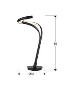Lámpara de mesa negra mate arenado 50 cm altura DANZA LED medidas