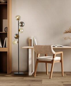 Lámpara negra mate 159 cm altura 5 luces INOA ambiente