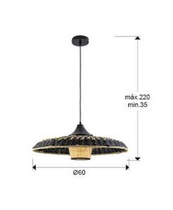 Lámpara negra y beis Ø 60 cm FIJI medidas