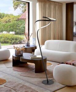 Lámpara regulable negra mate 160 cm altura DANZA LED ambiente