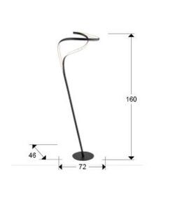 Lámpara regulable negra mate 160 cm altura DANZA LED medidas
