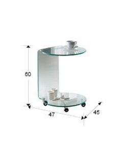 Mesa auxiliar cristal templado GLASS medidas