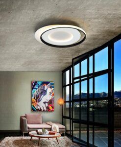 Plafón blanco y negro luz neutra 58 x 50 cm LIMBOS LED ambiente