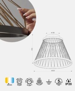 Plafón Ø 50 cm SPIDER LED medidas