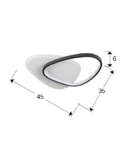 Plafón o aplique blanco y negro ROMO LED medidas