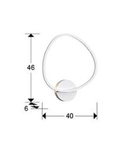 Aplique blanco mate 40 cm OPALIS LED medidas