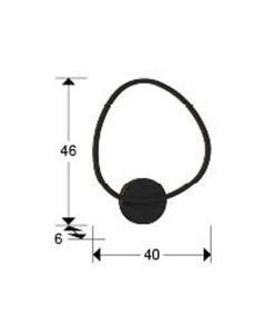 Aplique negro mate 40 cm OPALIS LED medidas