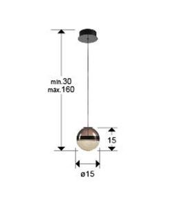 Lámpara colgante Ø 15 cm ORBES LED medidas