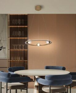 Lámpara color bronce 3 luces Ø 60 cm TIRSA LED ambiente