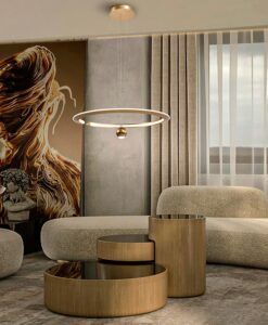 Lámpara color dorada Ø 60 cm ORANE LED ambiente