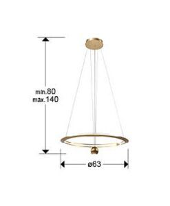 Lámpara color dorada Ø 60 cm ORANE LED medidas