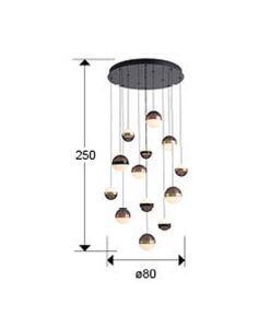 Lámpara de techo 13 luces Ø 80 cm ORBES LED medidas