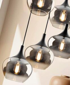 Lámpara negra 5 luces OPAZ detalles