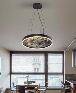 Lámpara negra Ø 60 cm STONE LED ambiente