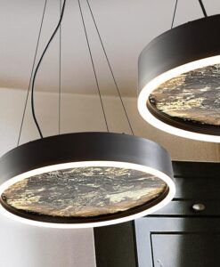 Lámpara negra Ø 40 cm STONE LED detalles